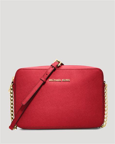 red michael kors jet set crossbody